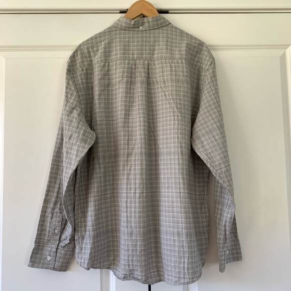 Billy Reid Button Down Shirt Light Gray Plaid Cotton Standard Fit Men’s Size XL - Picture 3 of 8